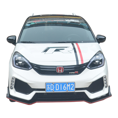 2018-2021 Honda Fit ألياف الكربون الجبهة ممتص الصدمات الشفاه الحرس كيت 3 قطعة